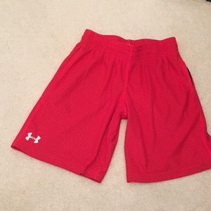 Under Armour Youth Medium Red Mesh Shorts- worn once or twice